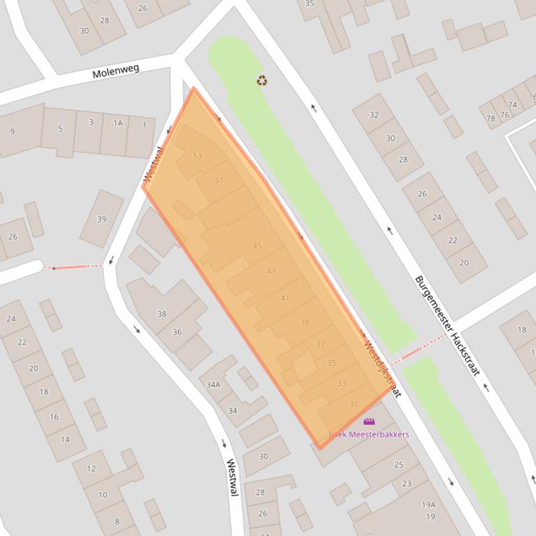 Kaart van postcodegebied 4341EJ.