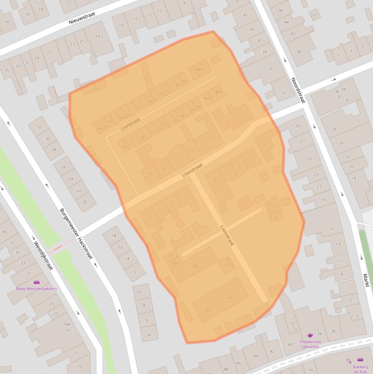 Kaart van postcodegebied 4341EL.