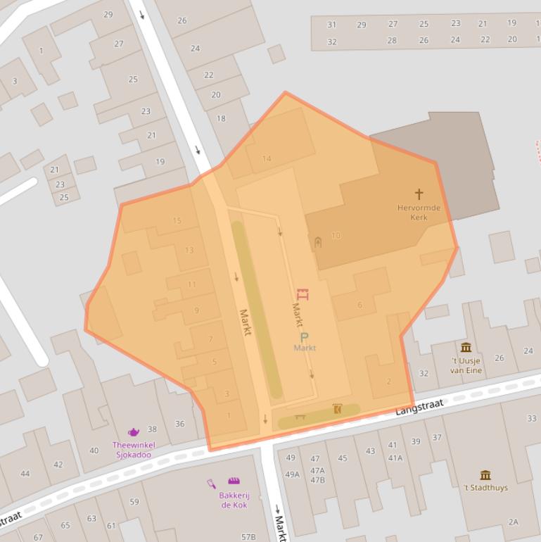 Kaart van postcodegebied 4341EP.