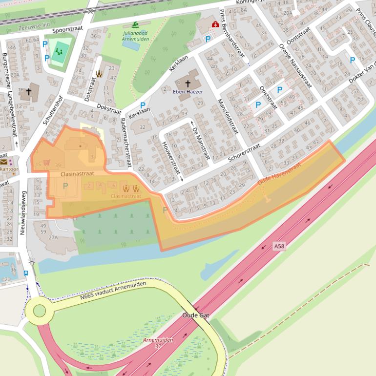 Kaart van postcodegebied 4341ER.