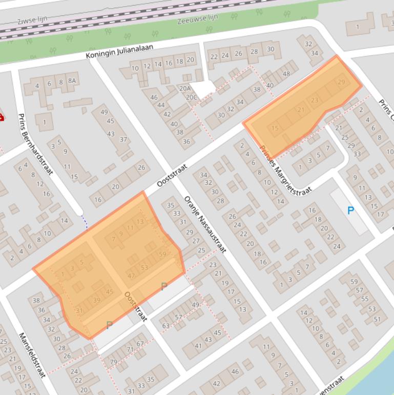 Kaart van postcodegebied 4341GD.