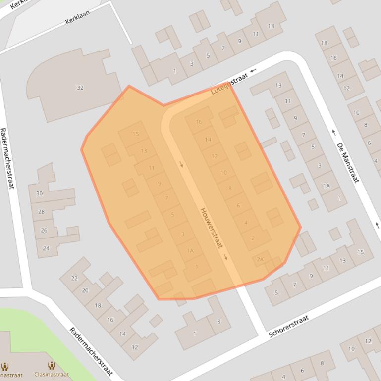 Kaart van postcodegebied 4341GS.