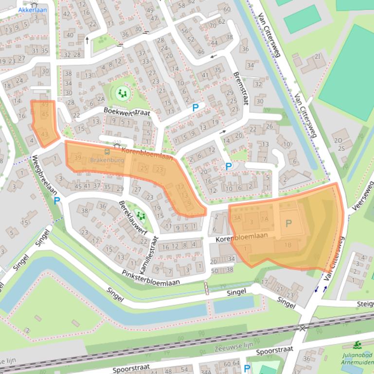 Kaart van postcodegebied 4341JD.