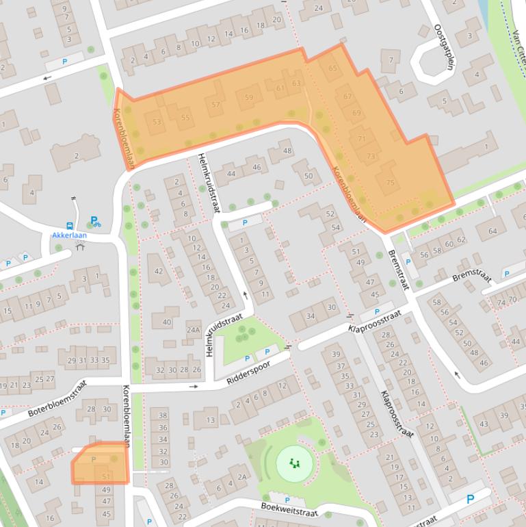 Kaart van postcodegebied 4341JE.