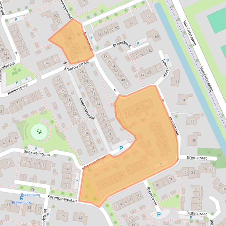 Kaart van postcodegebied 4341JL.