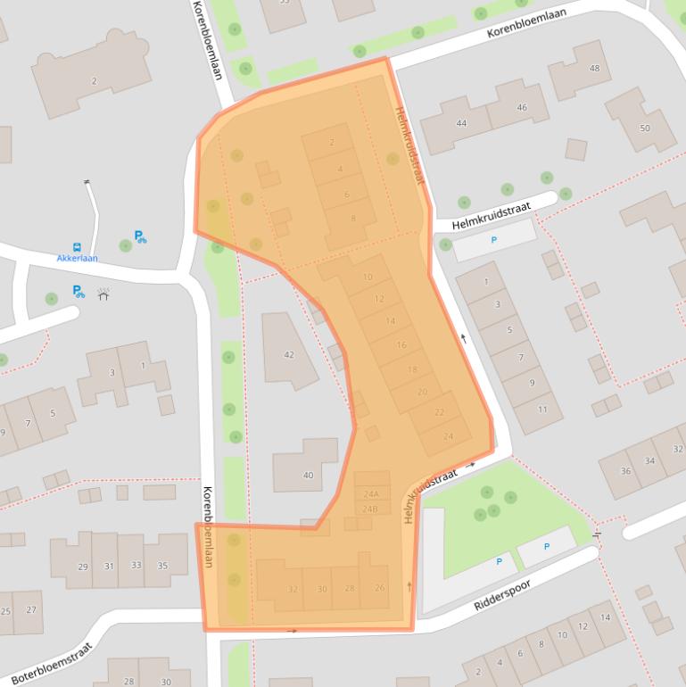 Kaart van postcodegebied 4341JX.