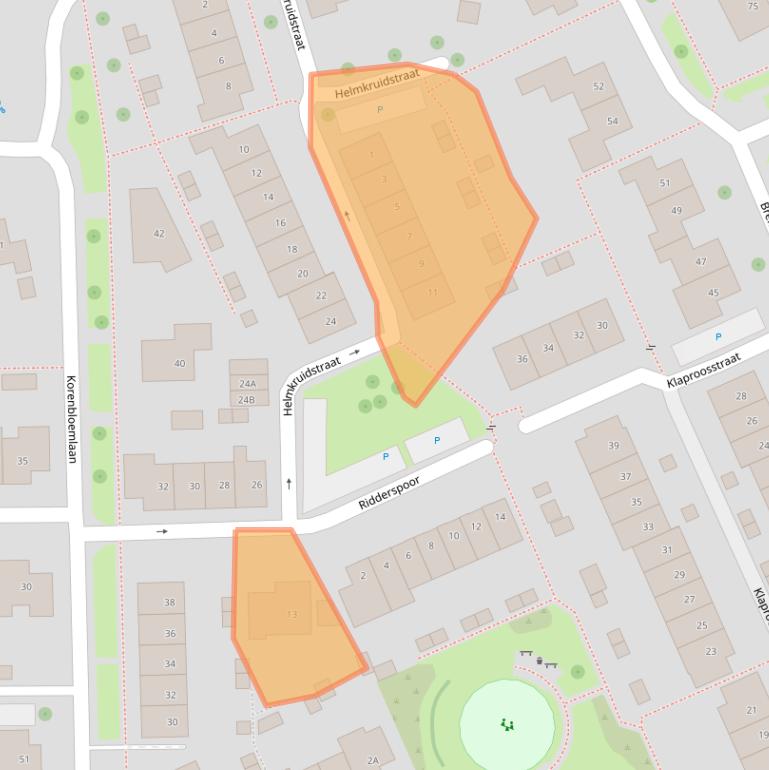 Kaart van postcodegebied 4341JZ.