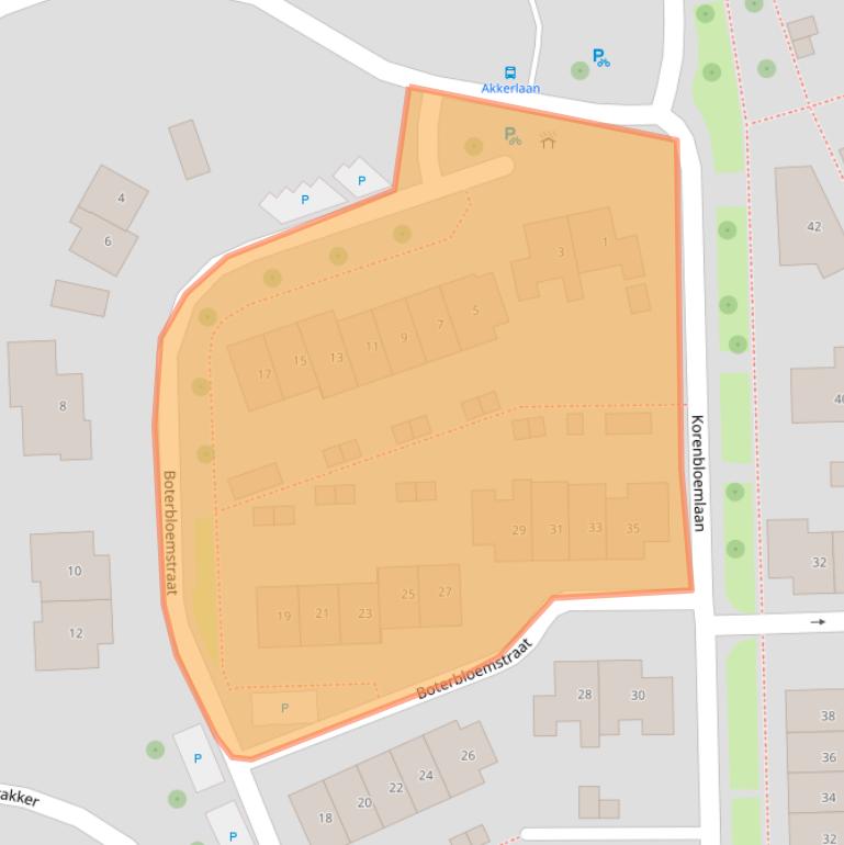 Kaart van postcodegebied 4341KB.