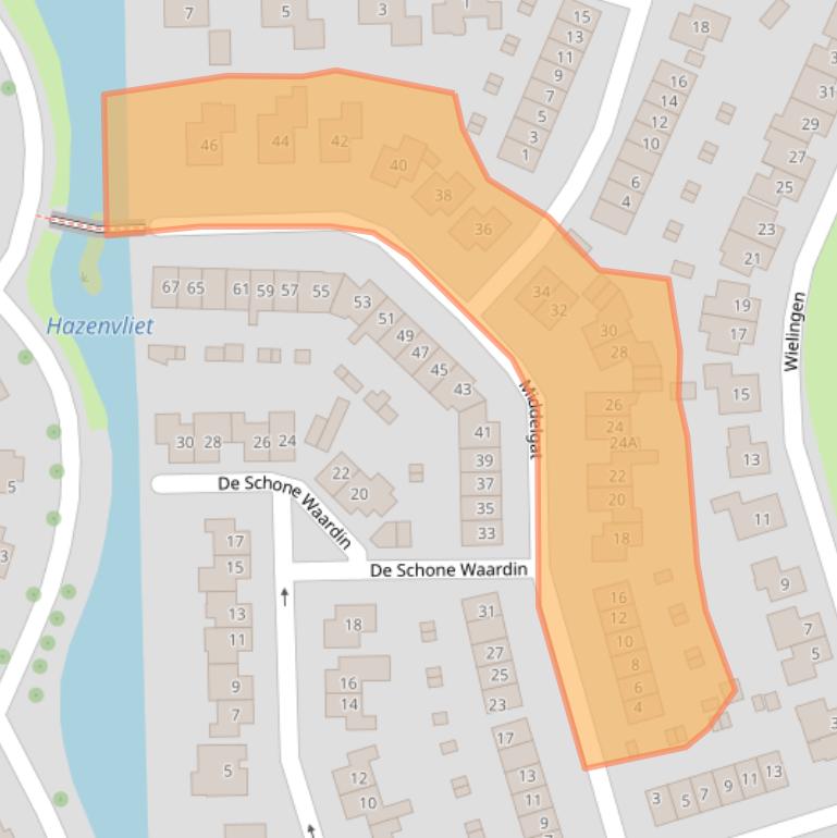 Kaart van postcodegebied 4341LA.