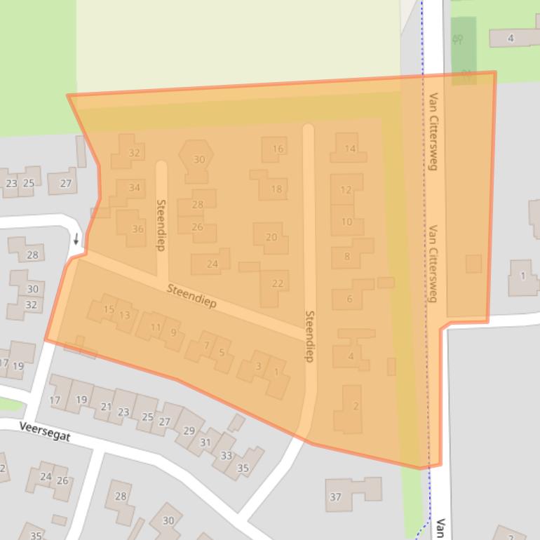 Kaart van postcodegebied 4341LN.