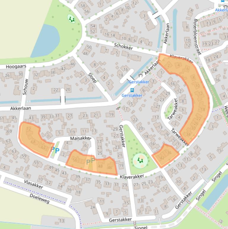 Kaart van postcodegebied 4341MB.