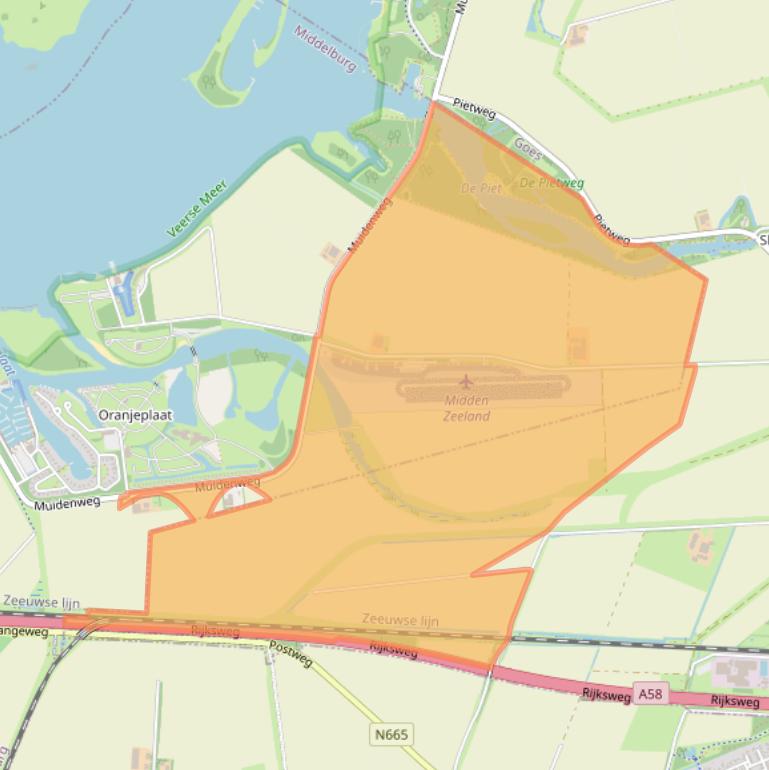 Kaart van postcodegebied 4341RA.