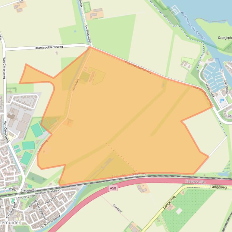 Kaart van postcodegebied 4341RB.