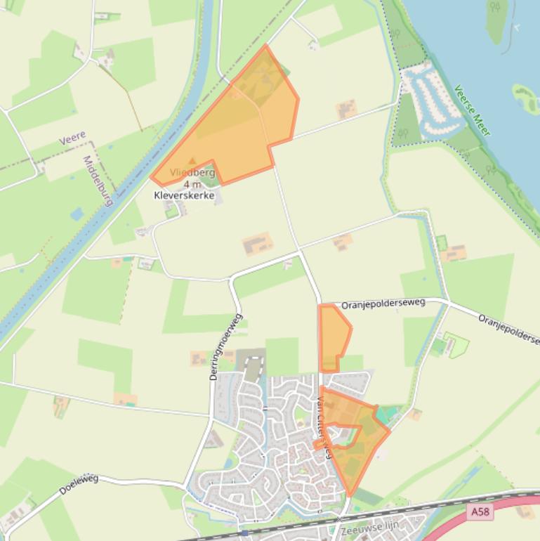 Kaart van postcodegebied 4341RC.