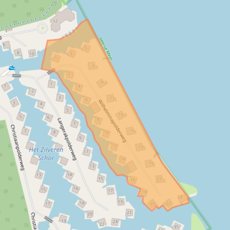 Kaart van postcodegebied 4341TA.