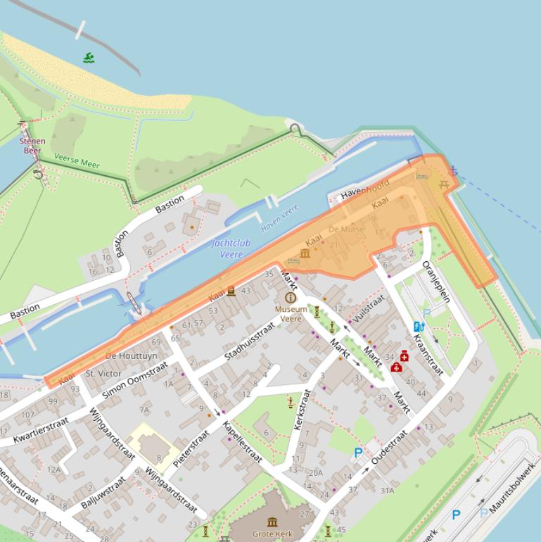 Kaart van postcodegebied 4351AA.