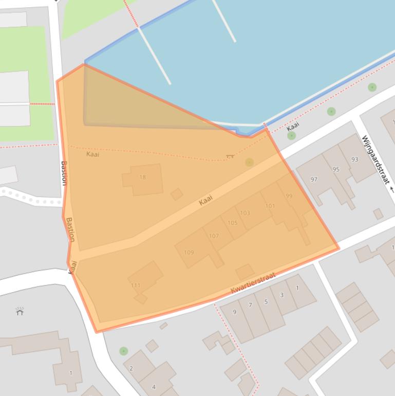 Kaart van postcodegebied 4351AD.