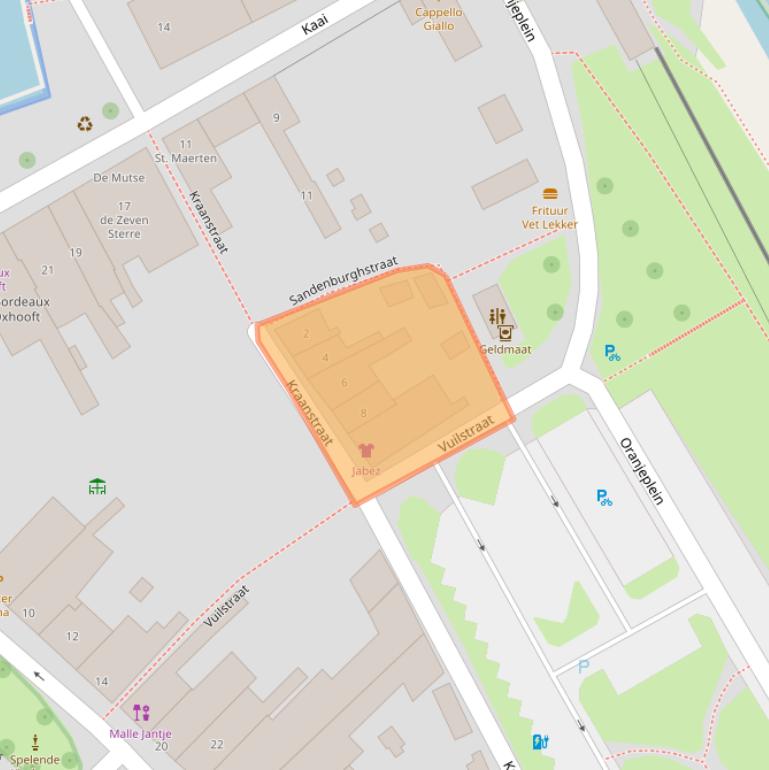 Kaart van postcodegebied 4351AE.