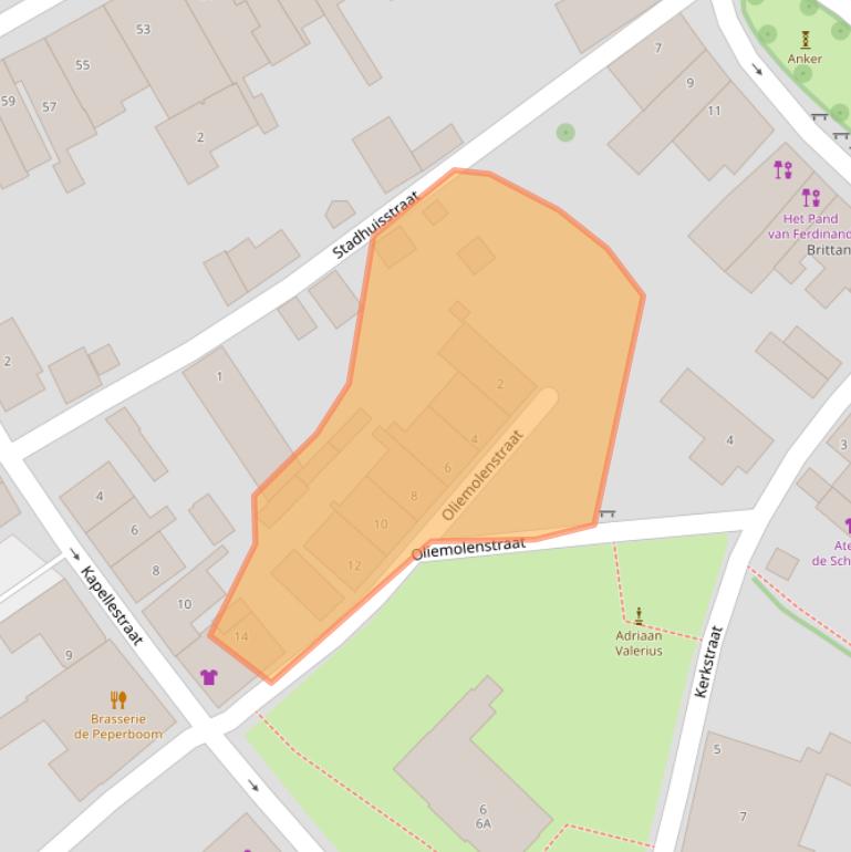 Kaart van postcodegebied 4351AJ.