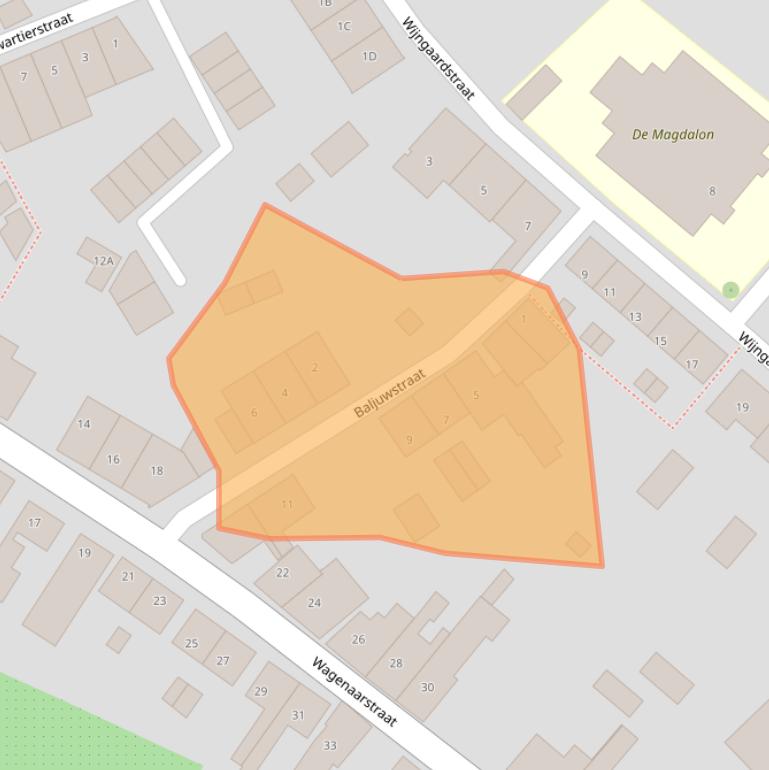 Kaart van postcodegebied 4351AR.