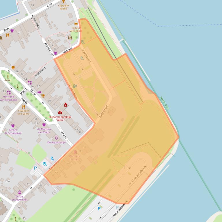 Kaart van postcodegebied 4351AS.