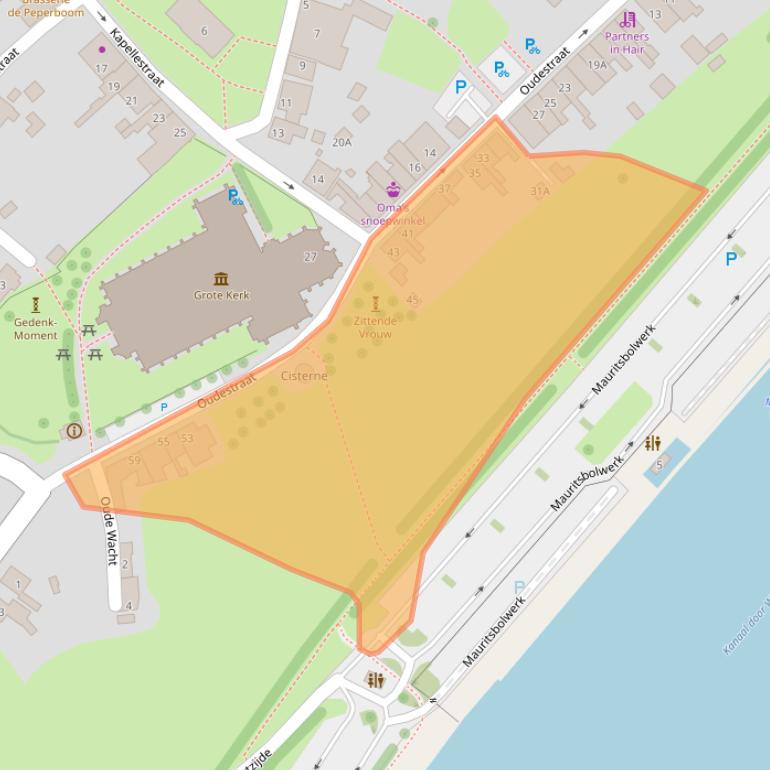 Kaart van postcodegebied 4351AT.