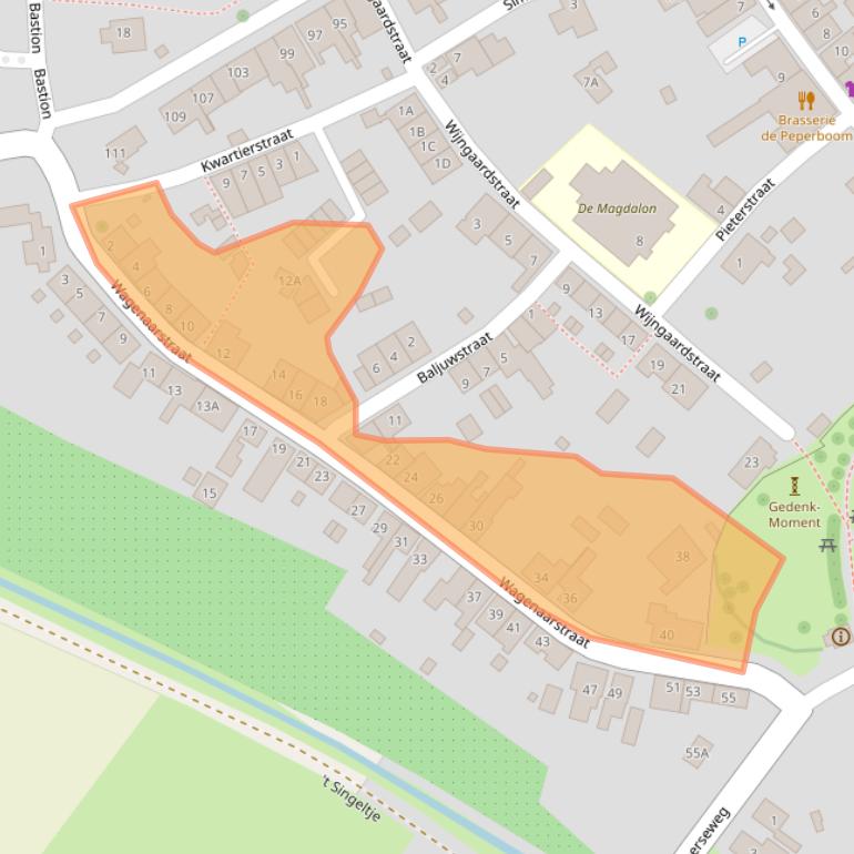 Kaart van postcodegebied 4351BC.