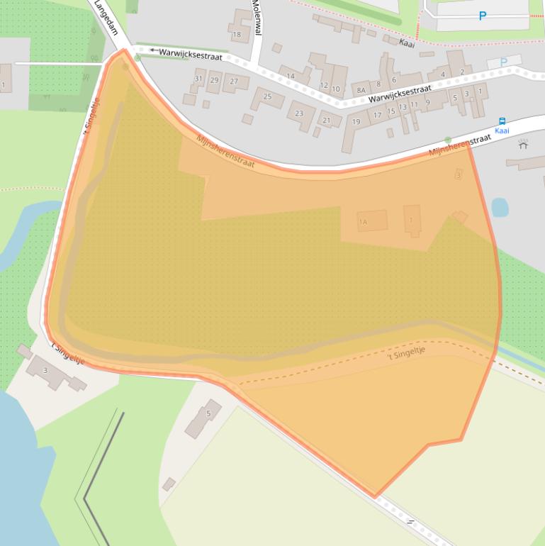 Kaart van postcodegebied 4351BD.