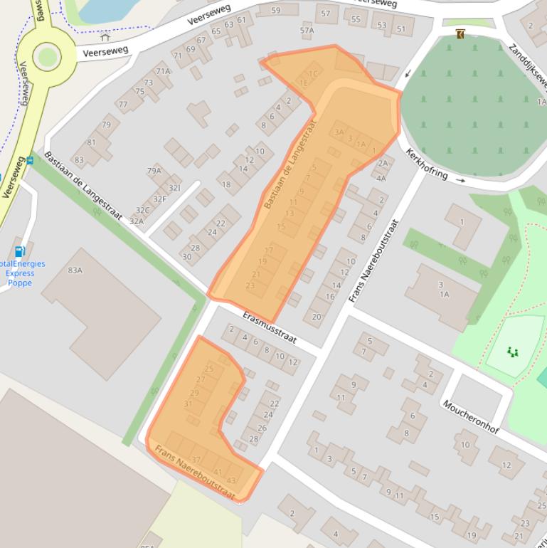 Kaart van postcodegebied 4351ND.