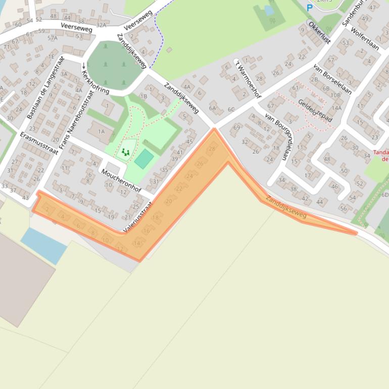 Kaart van postcodegebied 4351NL.