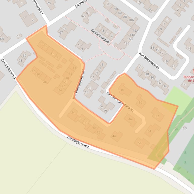 Kaart van postcodegebied 4351NS.