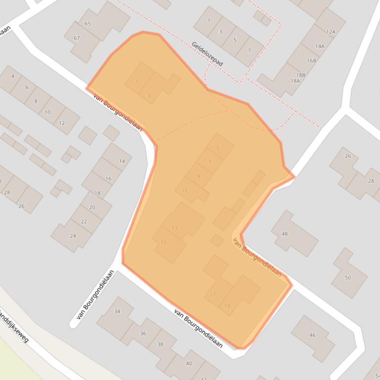 Kaart van postcodegebied 4351NT.