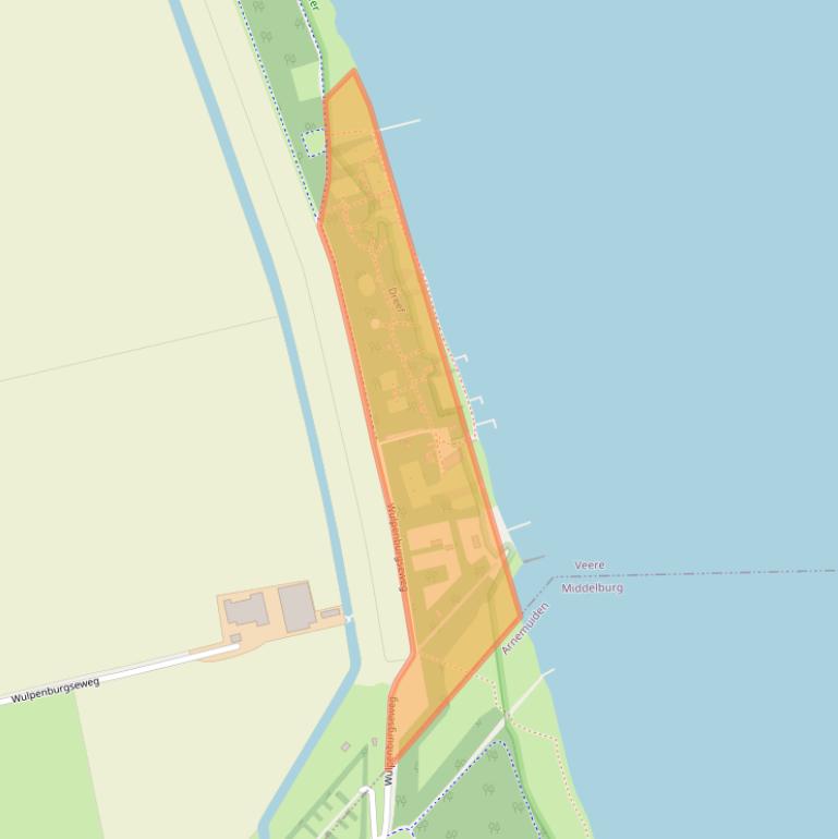 Kaart van postcodegebied 4351PB.