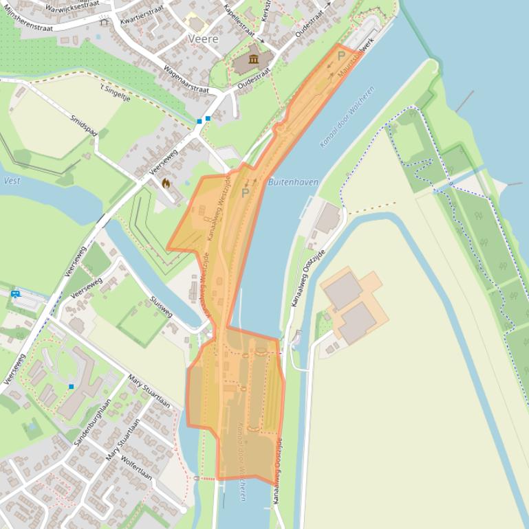 Kaart van postcodegebied 4351RE.