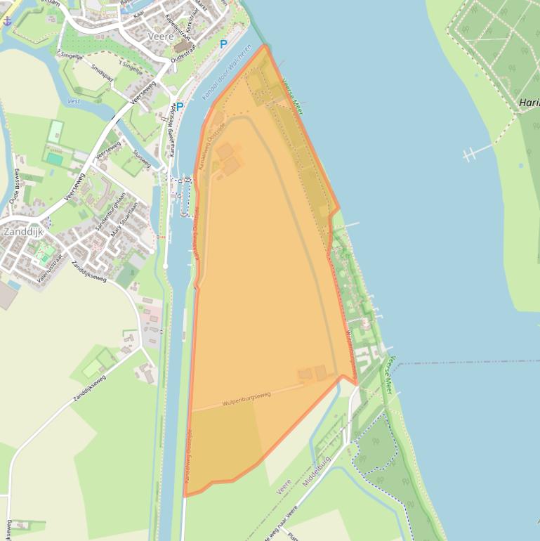 Kaart van postcodegebied 4351RG.