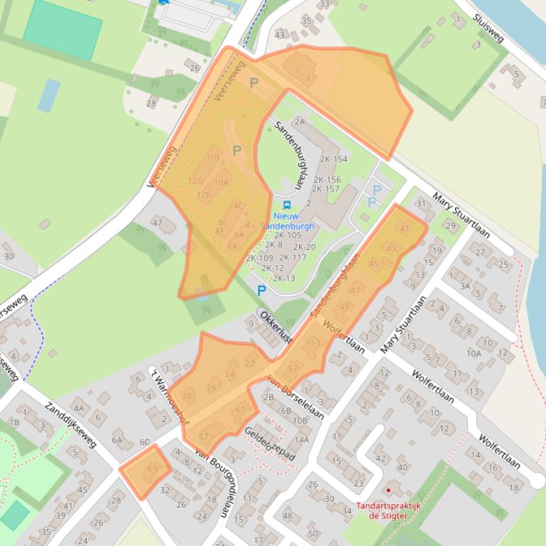 Kaart van postcodegebied 4351RM.
