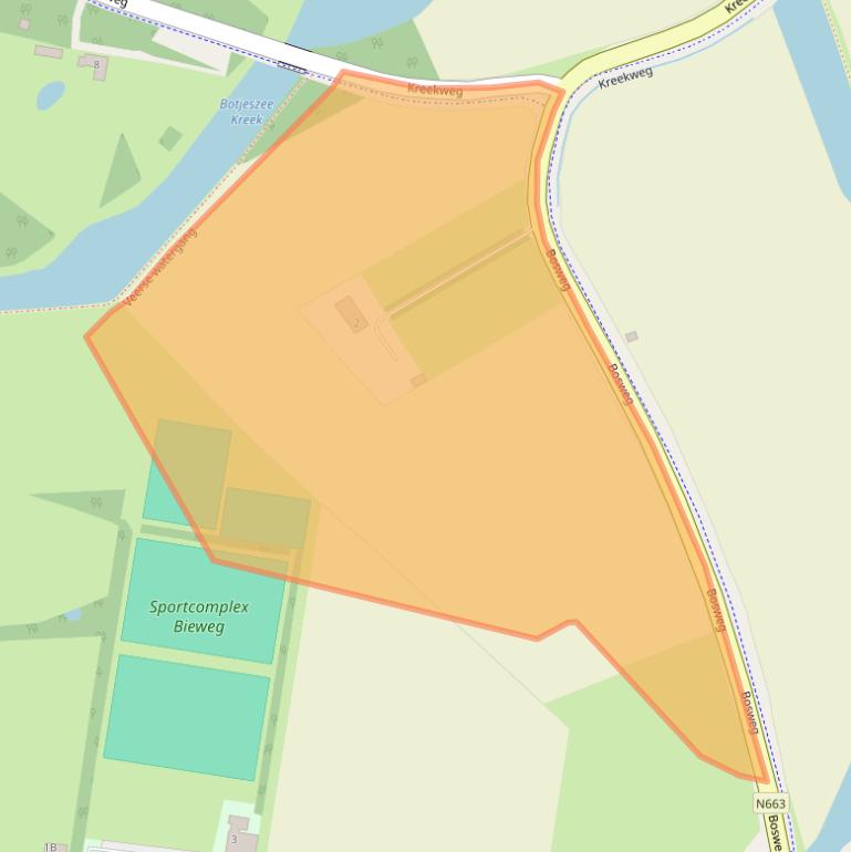 Kaart van postcodegebied 4351RN.