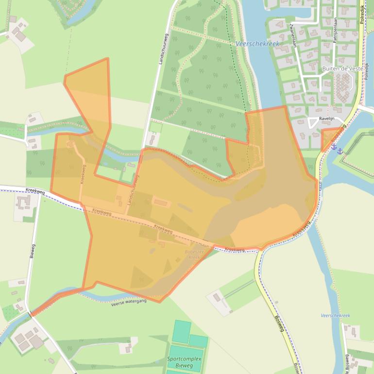 Kaart van postcodegebied 4351RP.