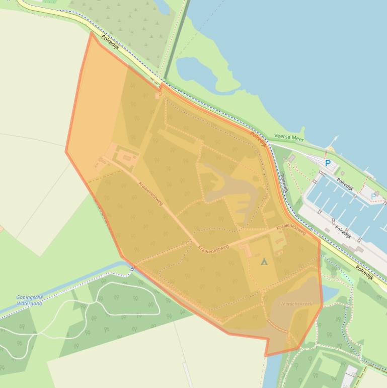 Kaart van postcodegebied 4351RS.