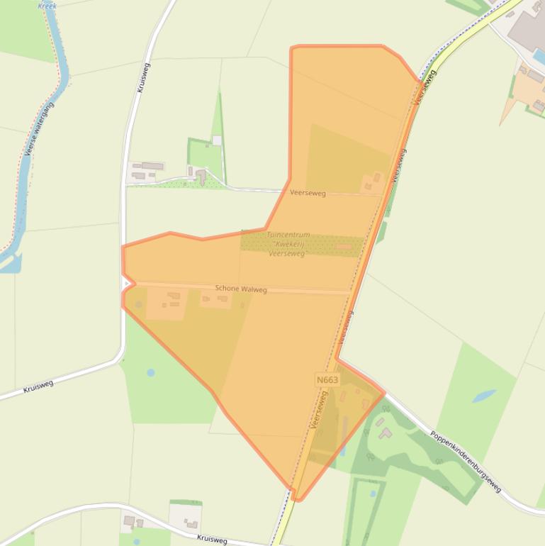 Kaart van postcodegebied 4351SG.