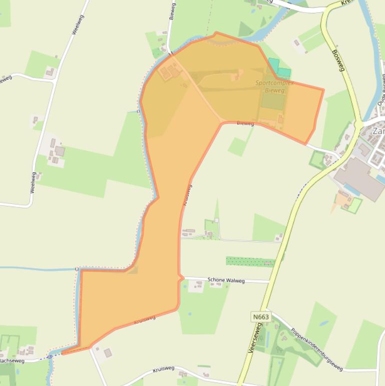 Kaart van postcodegebied 4351SK.