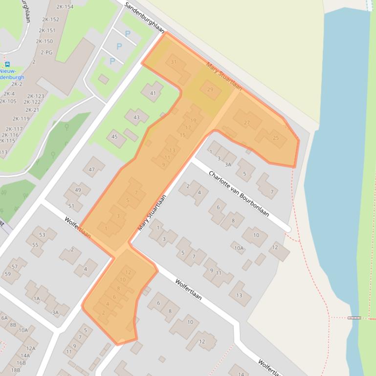 Kaart van postcodegebied 4351SR.