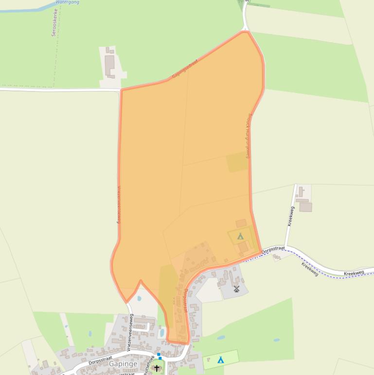 Kaart van postcodegebied 4352AC.