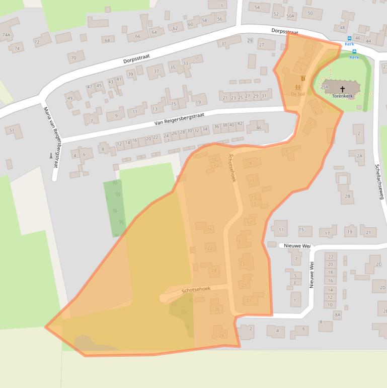 Kaart van postcodegebied 4352AH.