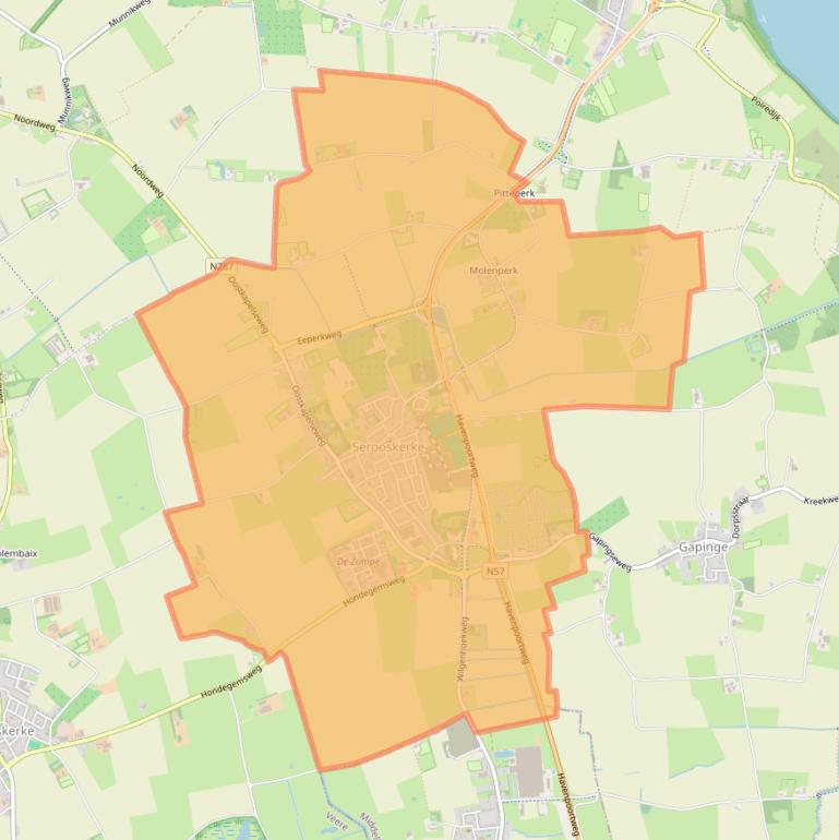 Kaart van postcodegebied 4353.