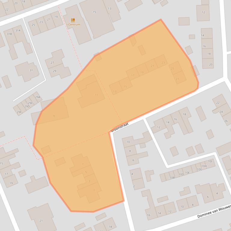 Kaart van postcodegebied 4353AD.