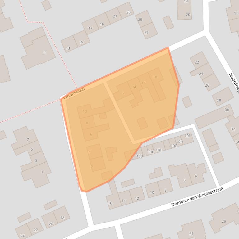 Kaart van postcodegebied 4353AE.