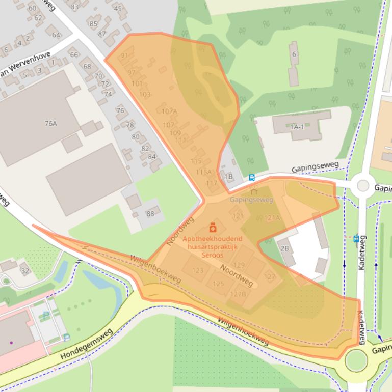 Kaart van postcodegebied 4353AV.