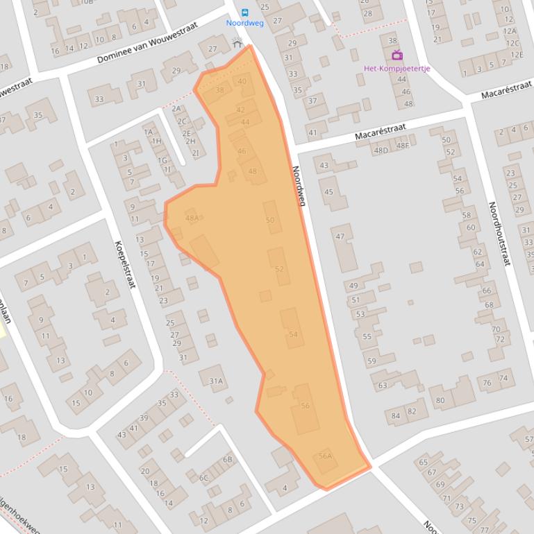 Kaart van postcodegebied 4353AX.