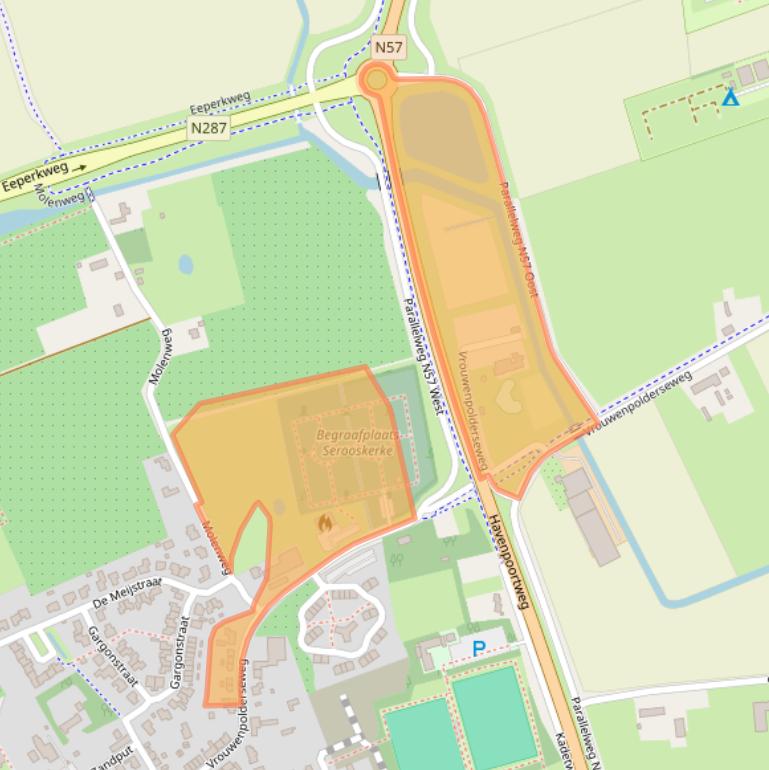 Kaart van postcodegebied 4353BC.